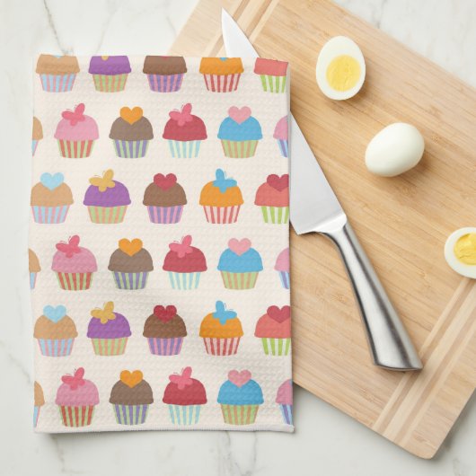 Cupcakes Microfiber Kitchen Towel Theedoek (Quarter Fold)