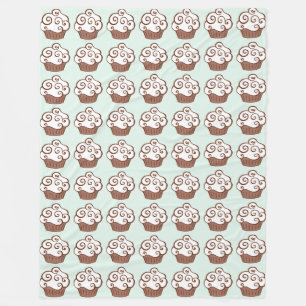Cupcakes Mint Green Blanket Fleece Deken