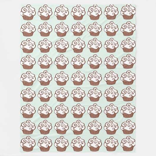 Cupcakes Mint Green Blanket Fleece Deken (Voorkant)