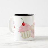 Cupcakes "n Cherries" Tweekleurige Koffiemok (Voorkant links)