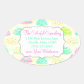 Cupcakes N Sprinkles Aangepaste Ovale Sticker (Voorkant)