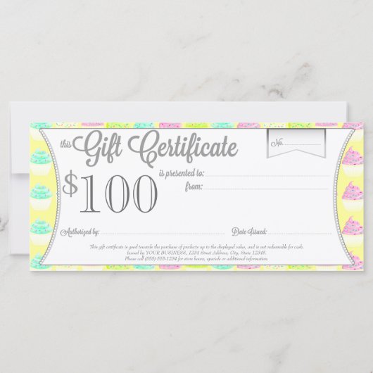 Cupcakes N Sprinkles - Custom Cadeft Certificate (Achterkant)