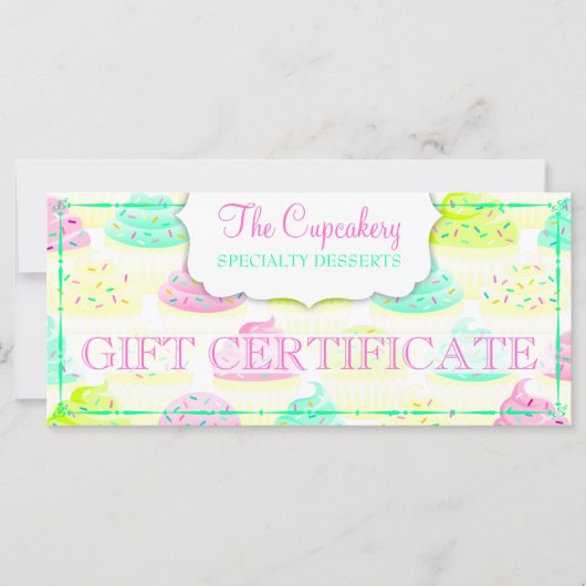 Cupcakes N Sprinkles Custom Gift Certificate (Voorkant)