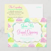 Cupcakes N Sprinkles Custom Grand Opening Briefkaa Uitnodiging Briefkaart (Voorkant / Achterkant)