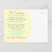 Cupcakes N Sprinkles Custom Grand Opening Briefkaa Uitnodiging Briefkaart (Achterkant)