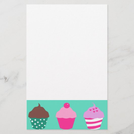 Cupcakes-ontwerp Briefpapier (Voorkant)