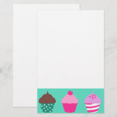 Cupcakes-ontwerp Briefpapier (Voorkant / Achterkant)