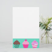 Cupcakes-ontwerp Briefpapier (Staand voorkant)
