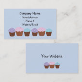 Cupcakes op een rij visitekaartje (Voorkant / Achterkant)