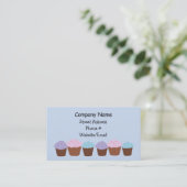 Cupcakes op een rij visitekaartje (Staand voorkant)