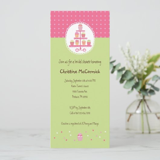 Cupcakes op een standaard kaart (Staand voorkant)