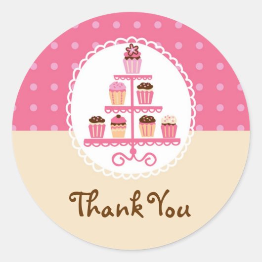 Cupcakes op een tribune voor Sticker (Voorkant)
