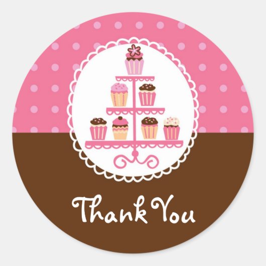 Cupcakes op een tribune voor Sticker (Voorkant)