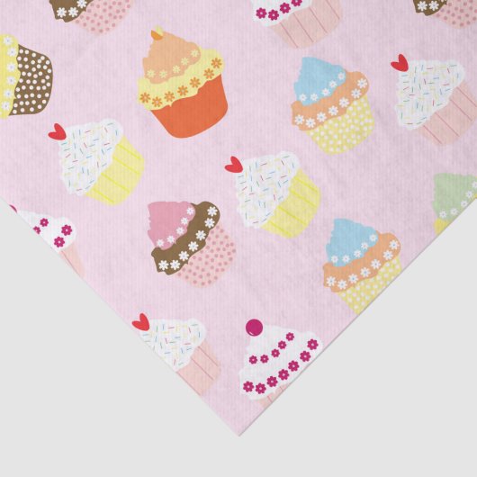 Cupcakes op roze tissuepapier (Detail)
