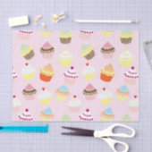 Cupcakes op roze tissuepapier (Craft)