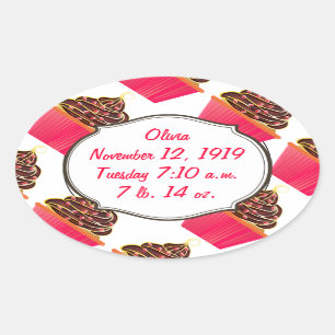 Cupcakes Ovale Sticker