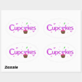 Cupcakes Ovale Sticker (Vel)
