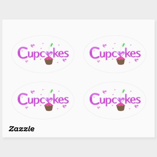 Cupcakes Ovale Sticker (Vel)