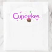 Cupcakes Ovale Sticker (Tas)