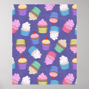 Cupcakes patroon poster