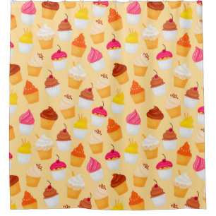 Cupcakes Pattern Shower Curtain Douchegordijn