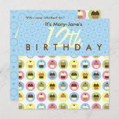 Cupcakes Persoonlijke uitnodiging op zaterdag (Voorkant / Achterkant)