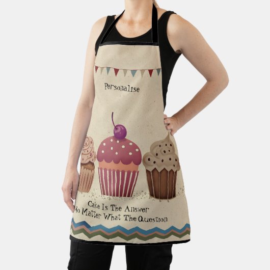  Cupcakes Quote Bunting Fun Rustic Stone Schort (Insitu)