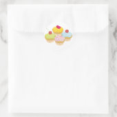 Cupcakes Ronde Sticker (Tas)