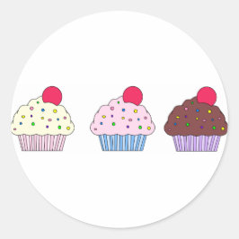 Cupcakes Ronde Sticker