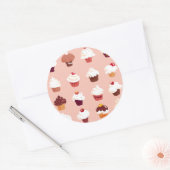 Cupcakes Ronde Sticker (Envelop)