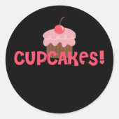 Cupcakes. Ronde Sticker (Voorkant)