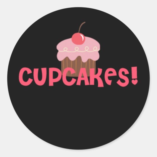 Cupcakes. Ronde Sticker (Voorkant)