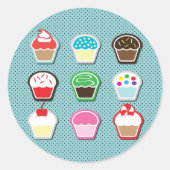 Cupcakes! Ronde Sticker (Voorkant)