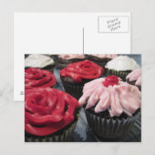 Cupcakes rood en roze briefkaart (Voorkant / Achterkant)