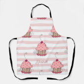 Cupcakes Roze Strepen Schort (Voorkant)