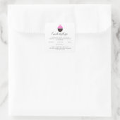 Cupcakes Roze Voedsel Zakelijk Vierkant Sticker (Tas)