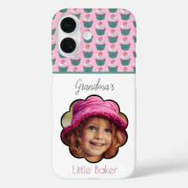 Cupcakes Scalloped Custom Photo Template Name iPhone 16 Hoesje