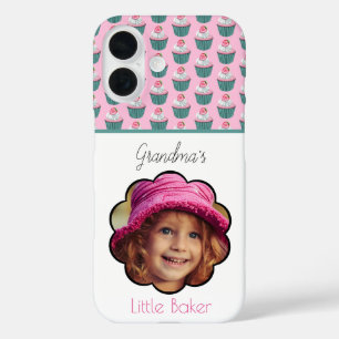 Cupcakes Scalloped Custom Photo Template Name iPhone 16 Hoesje