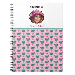 Cupcakes Scalloped Custom Photo Template Name Notitieboek