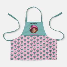 Cupcakes Scalloped Custom Photo Template Name Schort