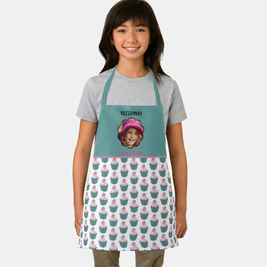 Cupcakes Scalloped Custom Photo Template Name Schort (Insitu)