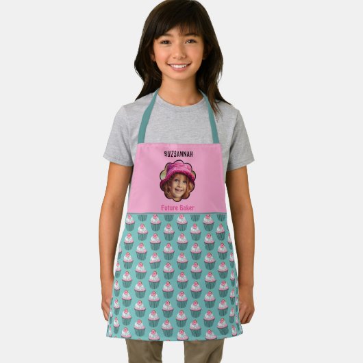 Cupcakes Scalloped Custom Photo Template Name Schort (Insitu)