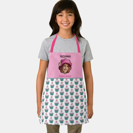 Cupcakes Scalloped Custom Photo Template Name Schort (Insitu)