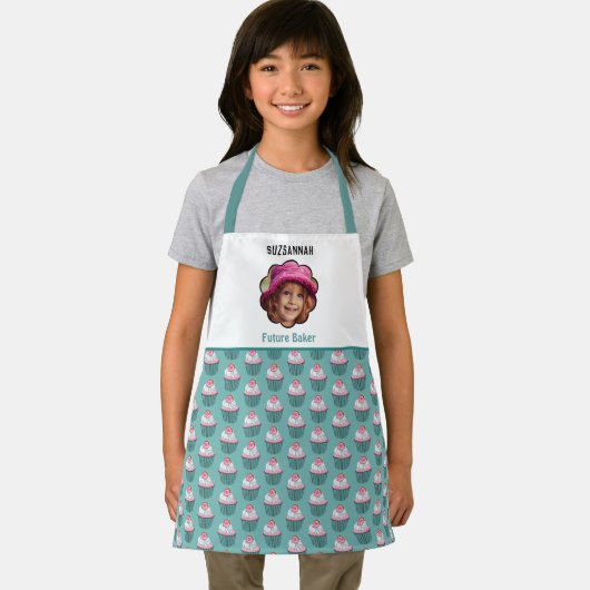 Cupcakes Scalloped Custom Photo Template Name Schort (Insitu)