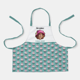 Cupcakes Scalloped Custom Photo Template Name Schort