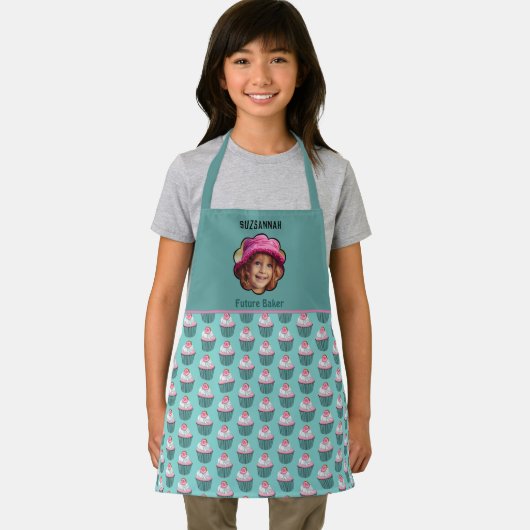 Cupcakes Scalloped Custom Photo Template Name Schort (Insitu)