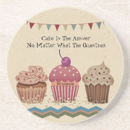  Cupcakes Schattige Quote Bunting Sandstone Zandsteen Onderzetter