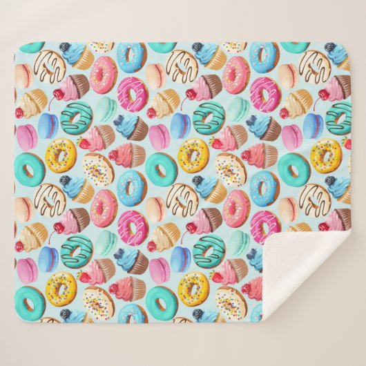 Cupcakes Sherpa Blanket Deken (Voorkant (horizontaal))