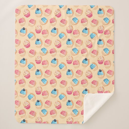 Cupcakes Sherpa Blanket Deken (Voorkant)