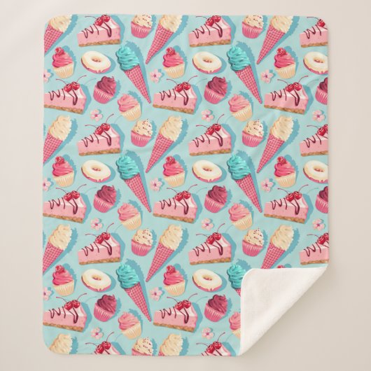 Cupcakes Sherpa Blanket Deken (Voorkant)